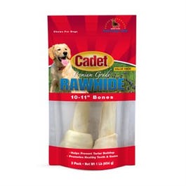 Gourmet Dog Treats, Rawhide Bone, 10-11-In., 2-Pk.