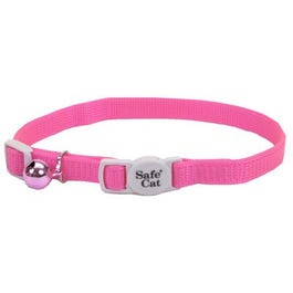 Cat Collar, Adjustable, Pink, 12-In.