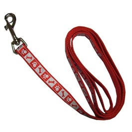 Lazer Brite Dog Leash, Reflective, Red, 1-In. x 4-Ft.