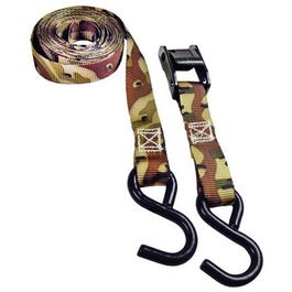 Cam Buckle Tie Down, Desert Camo, 1-In. x 16-Ft.