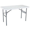 Folding Table, White Polyethylene With Steel Frame, 24 x 48-In.