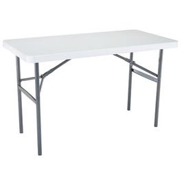 Folding Table, White Polyethylene With Steel Frame, 24 x 48-In.