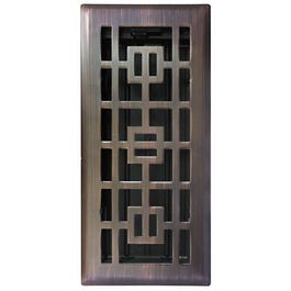 Floor Register,  Oil-Rubbed Bronze, 4 x 10-In.