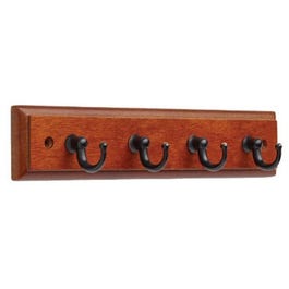 Key Rail, 4-Hook, Carmel & Dark Bronze, 1.5 x 9.75 x 4.5-In.