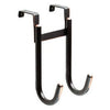 Over-The-Door Double Hook, Bronze Finish, 4 x 5.75 x 9.75-In.