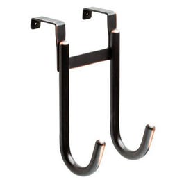 Over-The-Door Double Hook, Bronze Finish, 4 x 5.75 x 9.75-In.