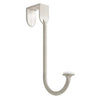 Over-The-Door Clothes Hook, Satin Nickel & Ceramic, 5.75 x .7 x 7.2-In.