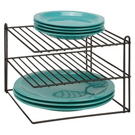 Corner Shelf, Black Steel Wire, 10 x 7.5 x 10-In.