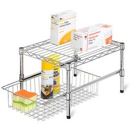 Cabinet Organizer, Stacking/Sliding, Chrome