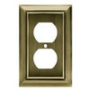 Duplex Wall Plate, 1-Gang, Architectural, Antique Brass Zinc