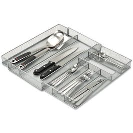 Drawer Organizer, Expandable, Silver Steel Mesh, 16.5 x 20.25 x 2-In.