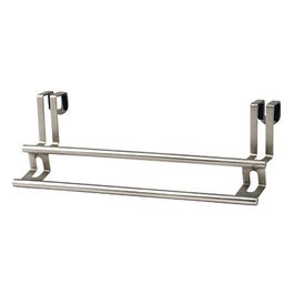 Double Towel Bar, Over The Cabinet/Drawer, Brushed Nickel, 11-In.