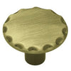 Cabinet Knob, Antique Brass Scallop Edge