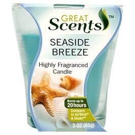 Fragranced Candle, Seaside Breeze, 3-oz.