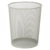 Metal Wastebasket, Silver Mesh, Round, 4.8-Gal.