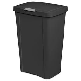 Kitchen Wastebasket, Touch Top, Black, 13-Gal.