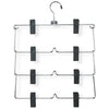 Fold-Up Skirt Hangers, 4-Tier, Chrome With Black Plastic