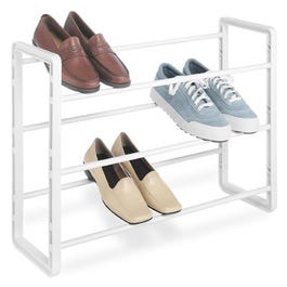 9-Pair Stacking Shoe Rack, White