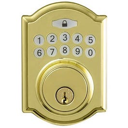 Castle Electronic Deadbolt, Polished Brass