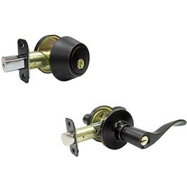 Bergamo Combination Lever Lockset, Aged Bronze