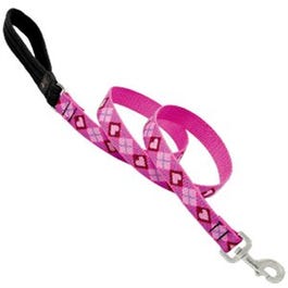 Dog Leash, Puppy Love Pattern, 1-In. x 6-Ft.