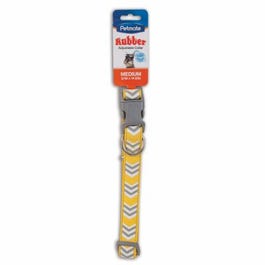 Dog Collar, Yellow Chevron, 3/4 x 14-20-In.