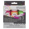 Acrylic Craft Paint Set, Fluorescent, 2-oz., 3-Pk.