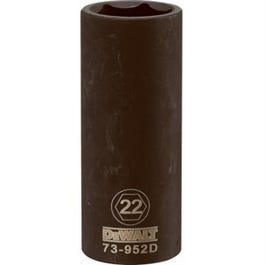 Metric Deep Impact Socket, 6-Point, Black Oxide, 1/2-In. Drive, 22mm