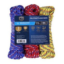 Braided Rope, 1/4-In. x 50-Ft., 3-Pk.