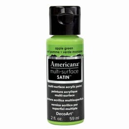 Americana Multi Surface Craft Paint, Satin, Apple Green, 2-oz.