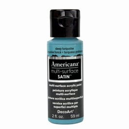 Americana Multi Surface Craft Paint, Satin, Deep Turquoise, 2-oz.