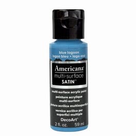 Americana Multi Surface Craft Paint, Satin, Blue Lagoon, 2-oz.