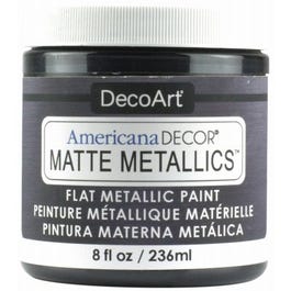 Americana Decor Matte Metallic Craft Paint, Charcoal, 8-oz.