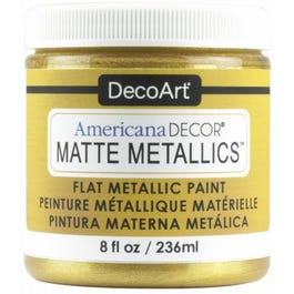 Americana Decor Matte Metallic Craft Paint, Gold, 8-oz.