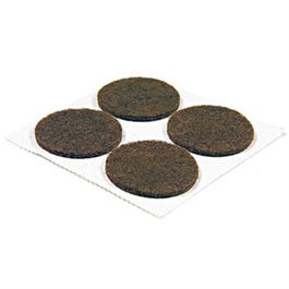 Furniture Pads, Self-Adhesive, Brown Felt, Round, 1-In., 4-Pk.