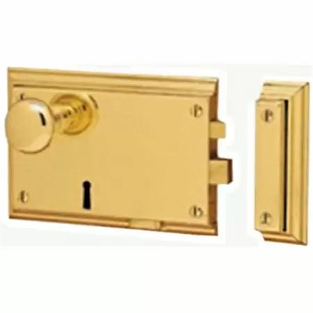 Kalba Ilco  Vertical Rim Lock Set, Satin Brass