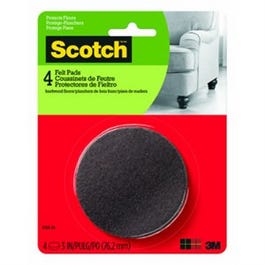 Felt Furniture Pads, 3-In. Round, Brown, 4-Ct.