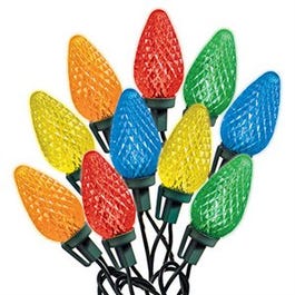 LED Light Set, C9, Multi-Color Faceted, 75-Ct.