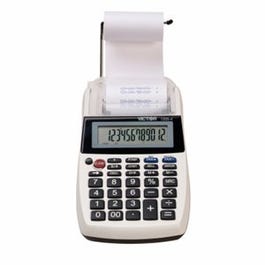 LCD Portable Printing Calculator, 12 Digit, Portable Palm/Desktop