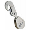 Latching Swivel Hook Single Pulley, Zinc, 2-In.