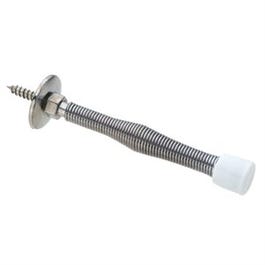 Door Stop, Spring, Chrome, 3-In.