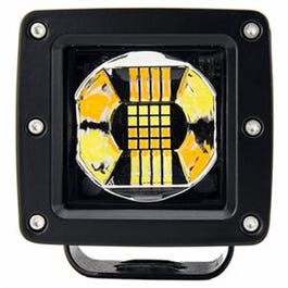 LED Cube Light Bar, Dual, Amber & Clear, 3-In.