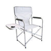 Directors Chair With Side Table, Gray Aluminum Frame & Fabric