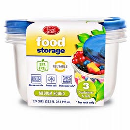 Food Storage Containers With Lids, 2.9-Cup, 3-Pk.