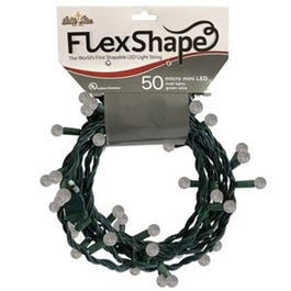 Flex-Shape LED Christmas Light Set, Pure White Faceted, 50-Ct.