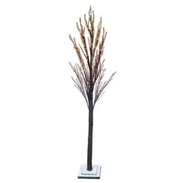 Faux Twig Tree, Snowy Brown, 120 Warm White LED Lights, 6-Ft.