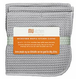 Microfiber Dishcloths, Storm Gray, 12 x 12-In., 3-Pk.