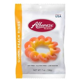 Gummi Rings, Peach, 7-oz.