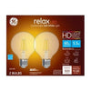 LED Relax Globe Light Bulbs, Clear Soft White, 500 Lumens, 5.5-Watts, 2-Pk.