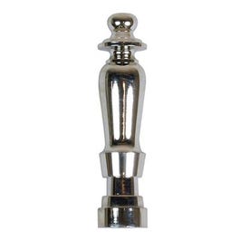 Lamp Finial, Spindle, Nickel Finish, 2-In.